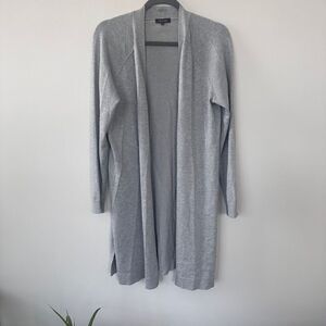 Verve Ami Women's Open Front Duster Cardigan Sweater Size L Grey